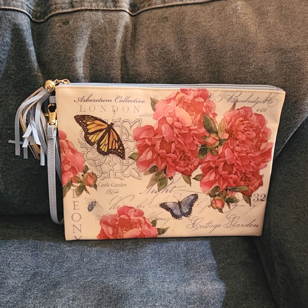 Floral and Butterfly Print Clutch London